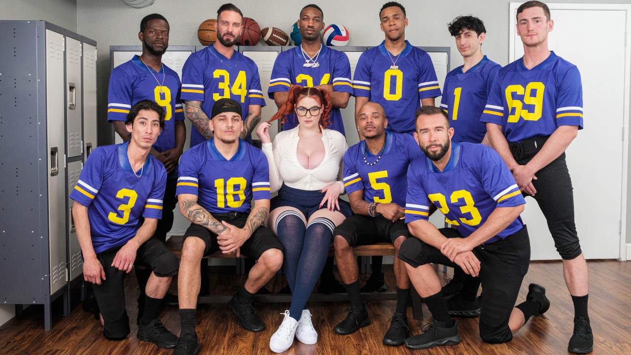 Nerdy Locker Room Orgy Deep Throat Blowbang Facial Cumshot 💦 [4k Porn Video] 🍆