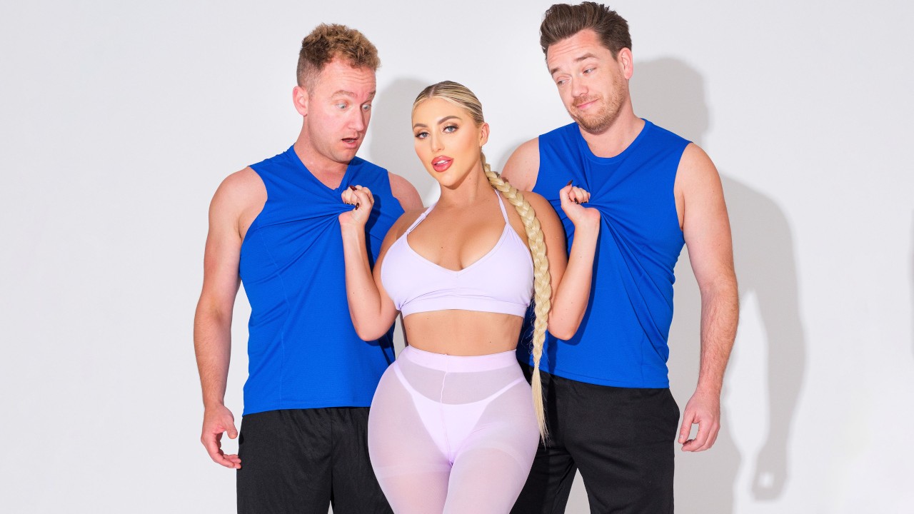 Porn video Sheer’s Big Tits Get Double Blowjob 💦 Reverse Cowgirl & Pile Driving 4K 😈